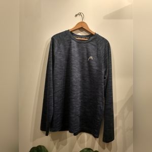 Head Long Sleeve Blue Tennis Shirt,‎ Large